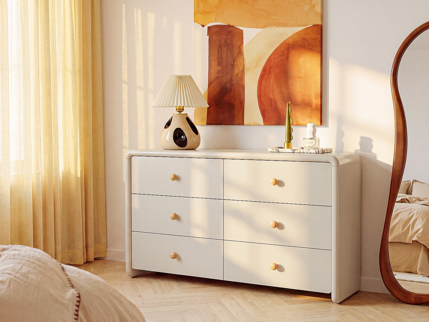 Kommode mit 6 Schubladen - Beige SELORINA