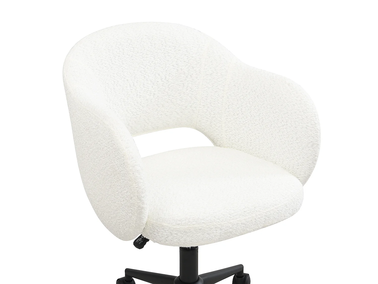 Chaise de bureau - Tissu bouclette - Blanc - ACACILIO