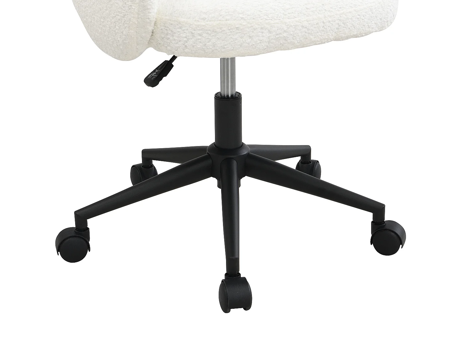 Chaise de bureau - Tissu bouclette - Blanc - ACACILIO