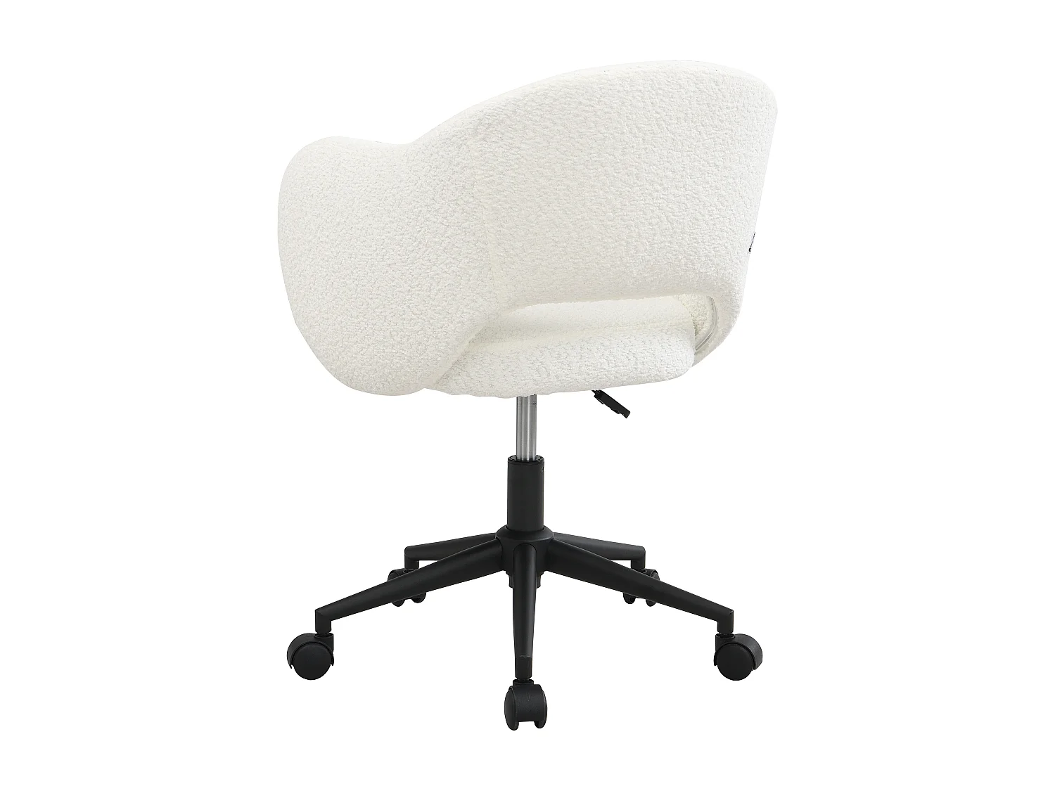 Chaise de bureau - Tissu bouclette - Blanc - ACACILIO