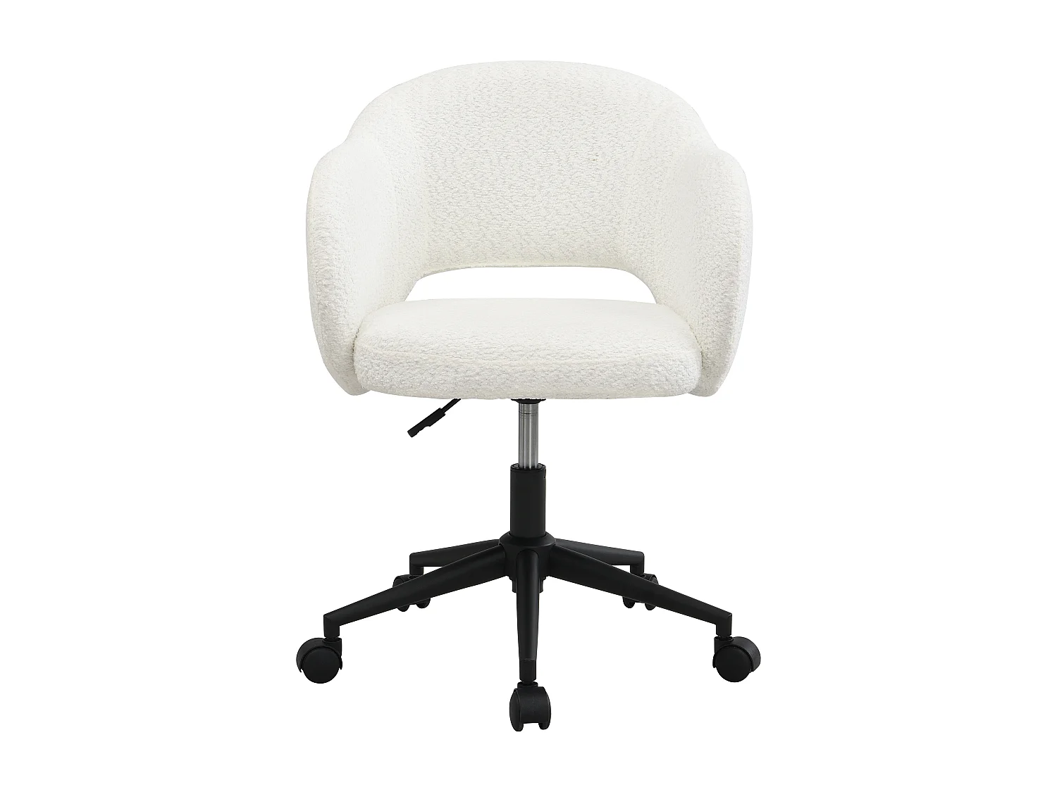 Chaise de bureau - Tissu bouclette - Blanc - ACACILIO