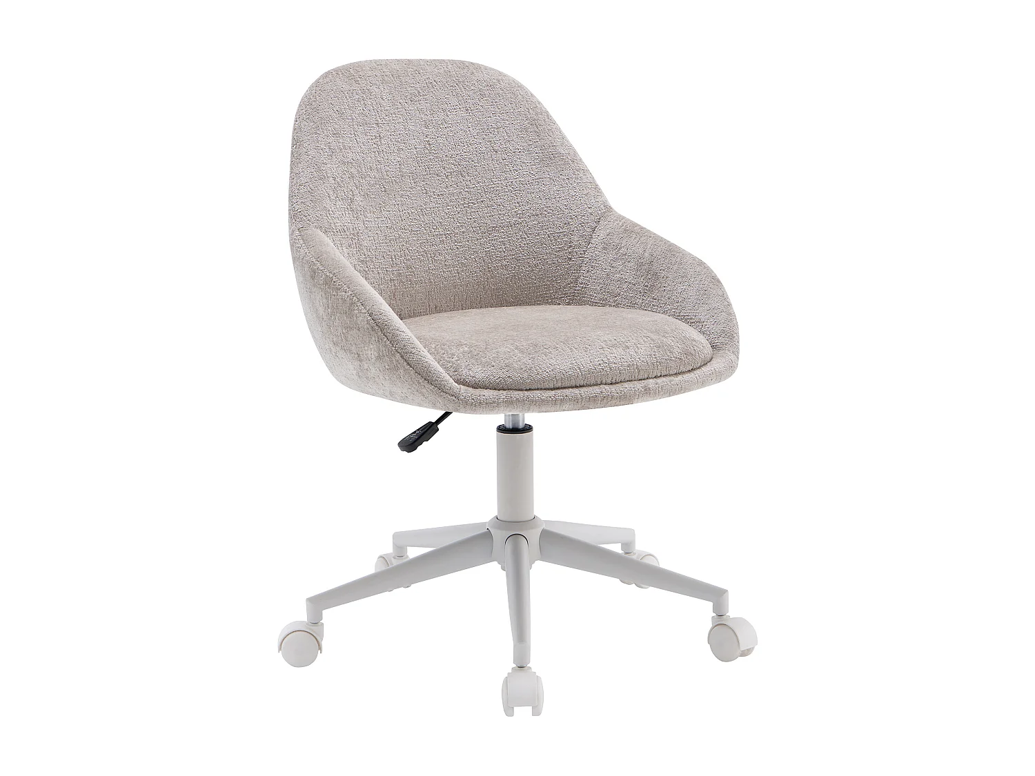 Chaise de bureau - Tissu - Beige et blanc - Hauteur réglable - NAODY