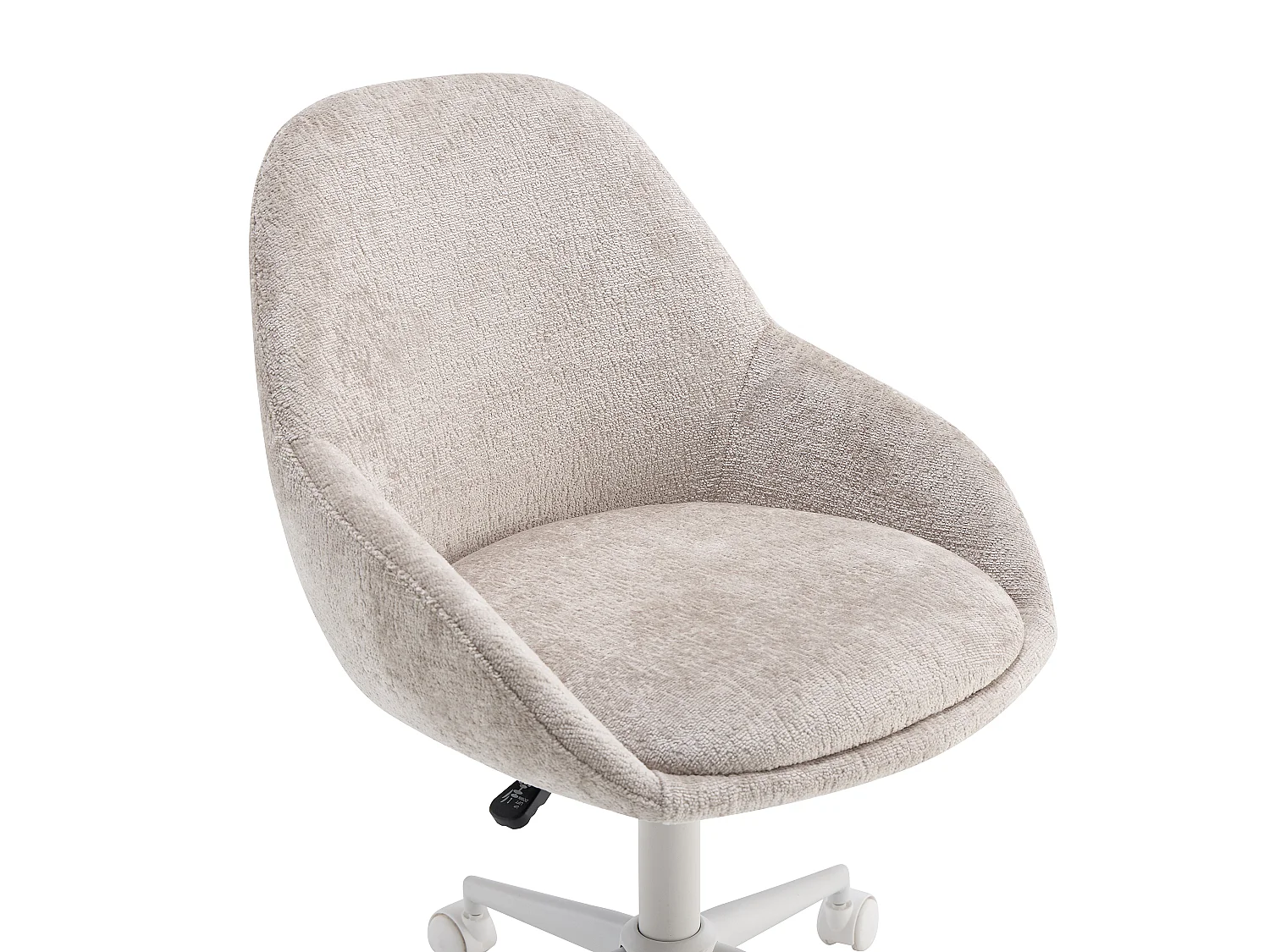 Chaise de bureau - Tissu - Beige et blanc - Hauteur réglable - NAODY
