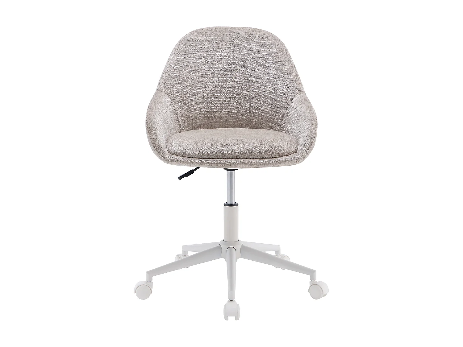 Chaise de bureau - Tissu - Beige et blanc - Hauteur réglable - NAODY
