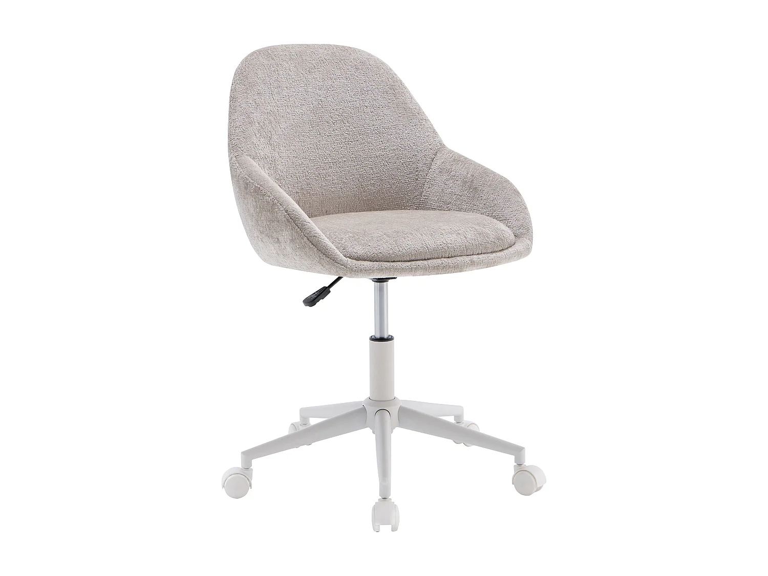 Chaise de bureau - Tissu - Beige et blanc - Hauteur réglable - NAODY