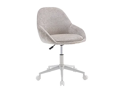 Kontorsstol - Tyg - Beige och vit - Justerbar höjd - NAODY