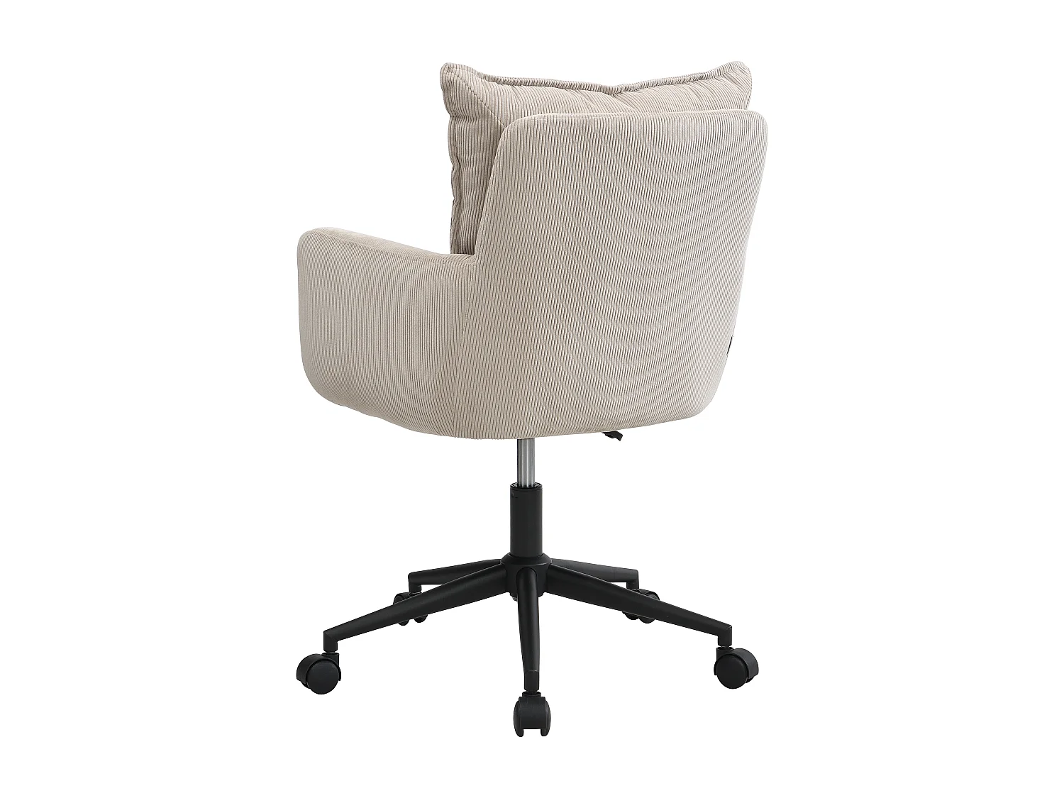 Chaise de bureau - Velours côtelé - Taupe et noir - Hauteur réglable - BATARU