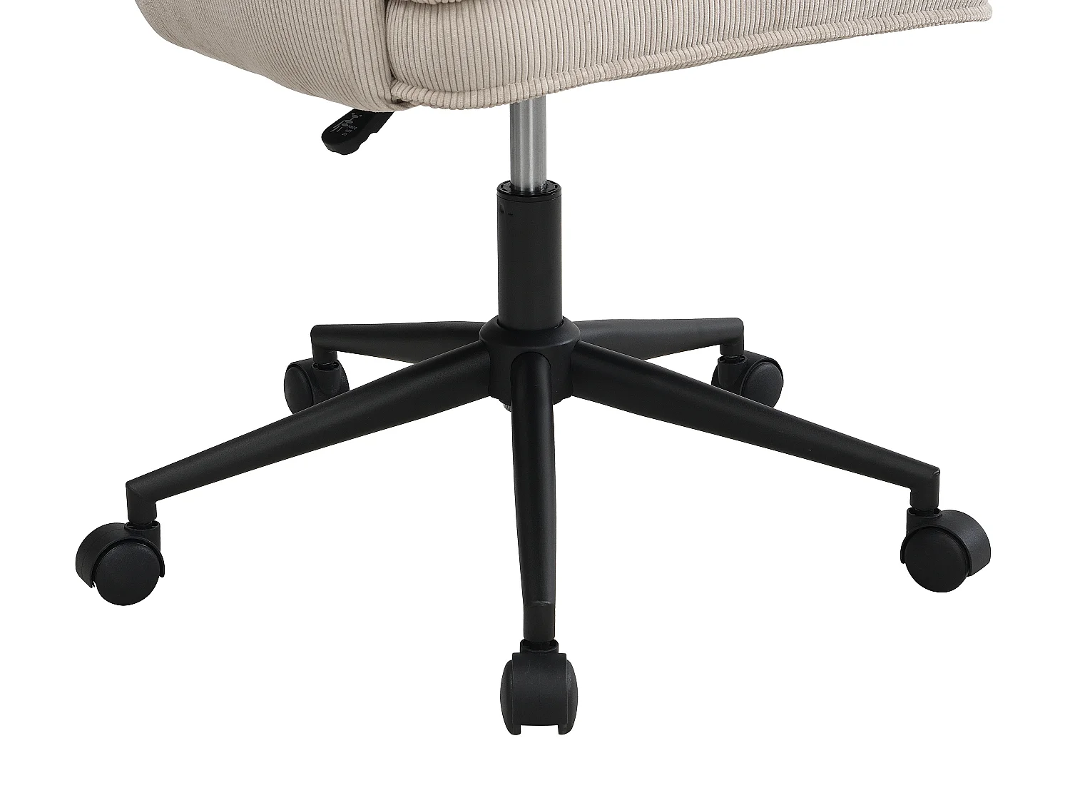 Chaise de bureau - Velours côtelé - Taupe et noir - Hauteur réglable - BATARU