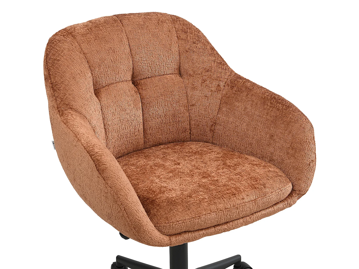 Chaise de bureau - Tissu texturé - Terracotta - Hauteur réglable - LASSANDRA