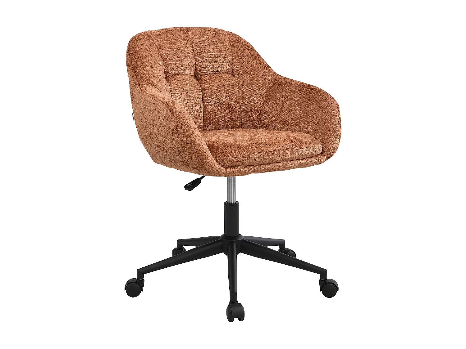 Chaise de bureau - Tissu texturé - Terracotta - Hauteur réglable - LASSANDRA