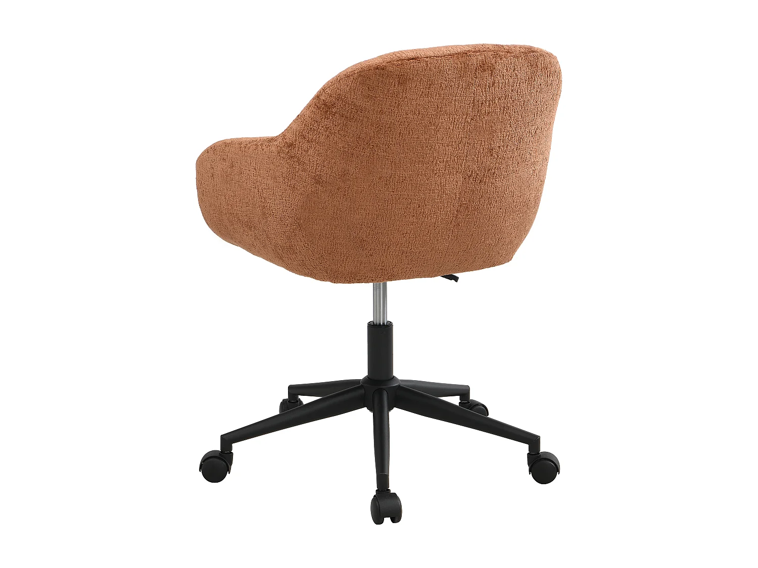 Chaise de bureau - Tissu texturé - Terracotta - Hauteur réglable - LASSANDRA