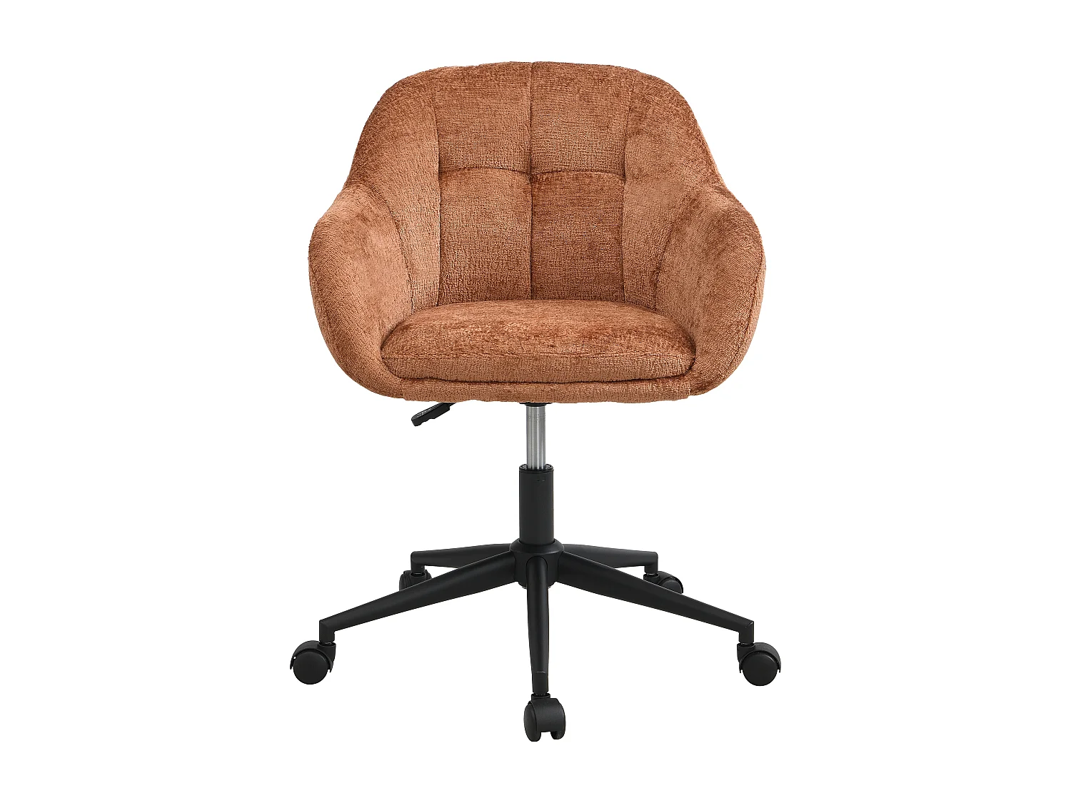 Chaise de bureau - Tissu texturé - Terracotta - Hauteur réglable - LASSANDRA