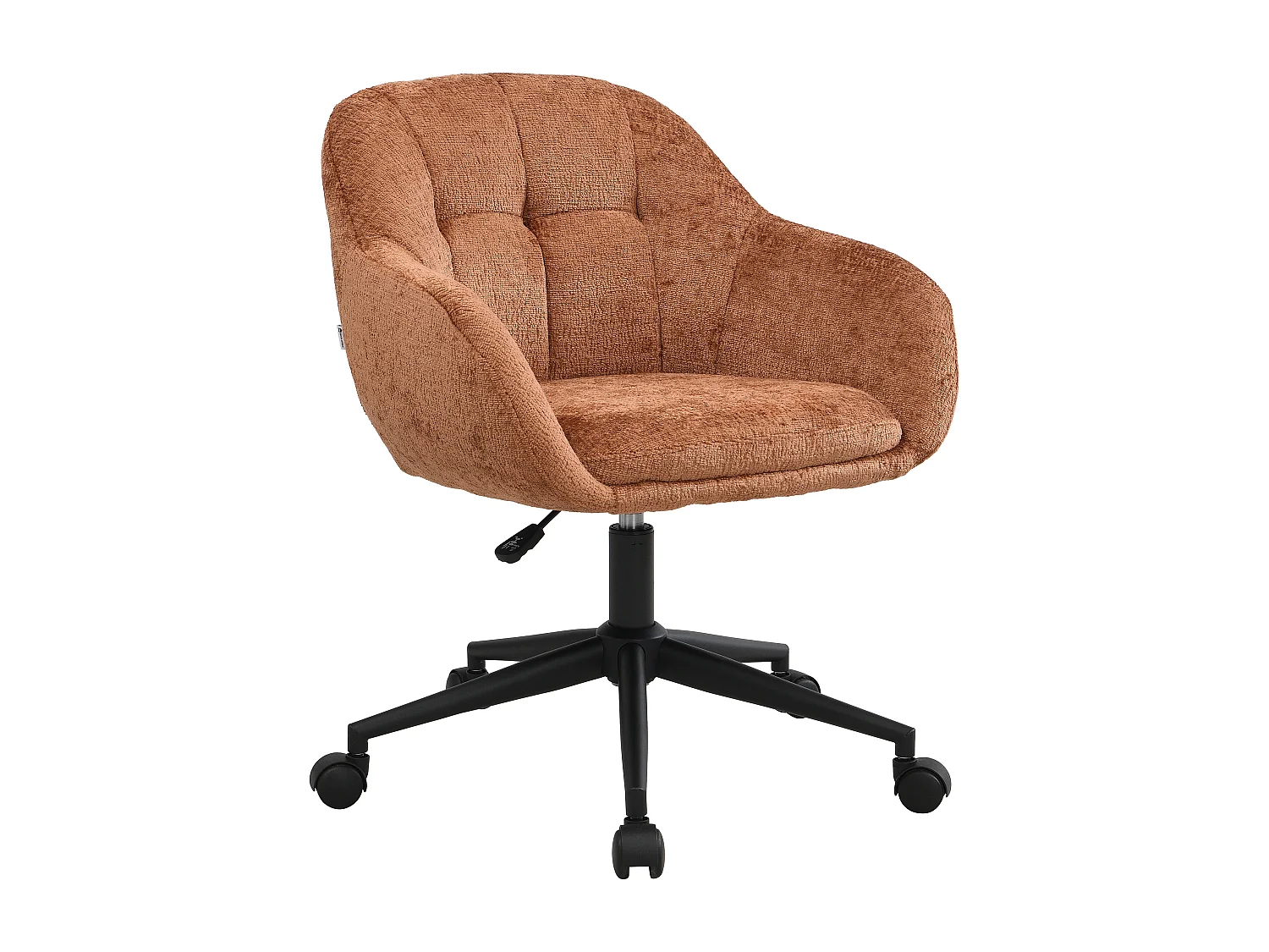 Chaise de bureau - Tissu texturé - Terracotta - Hauteur réglable - LASSANDRA