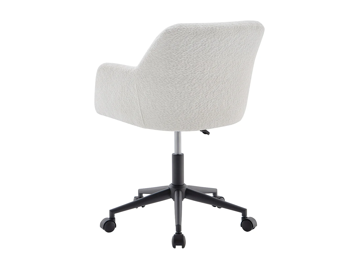 Chaise de bureau – Tissu bouclette – Blanc et noir – Hauteur réglable – HEKA