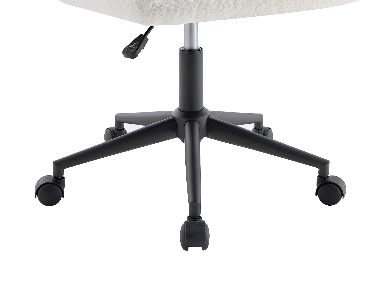 Chaise de bureau – Tissu bouclette – Blanc et noir – Hauteur réglable – HEKA