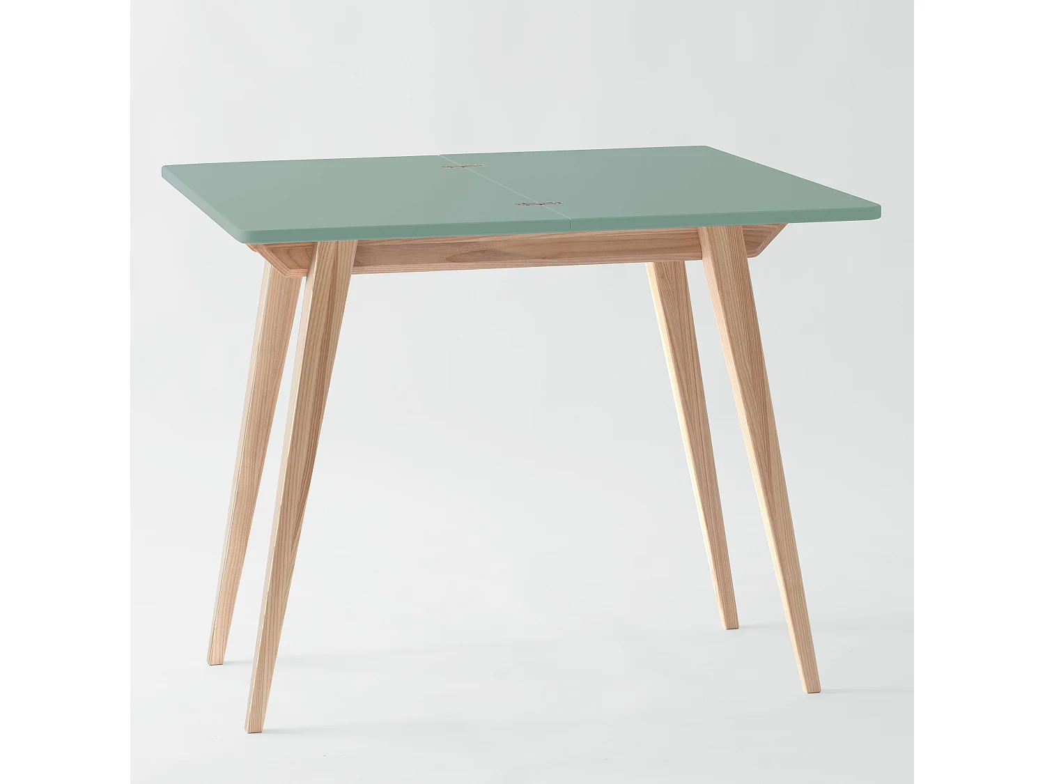 Kleiner ausziehbarer Konsolentisch 45 x 90 cm Envelope Salbeigrün | Beine aus Eschenholz