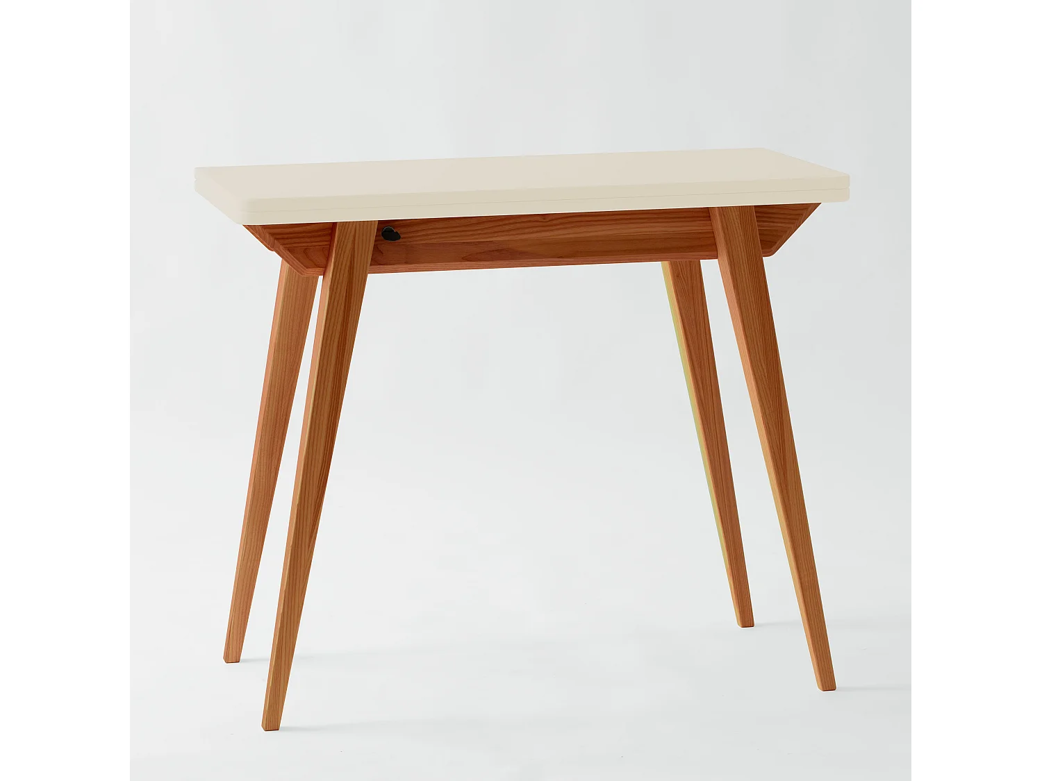 Petite console extensible 45 x 90 cm Envelope Blanc Craie | Pieds Chêne