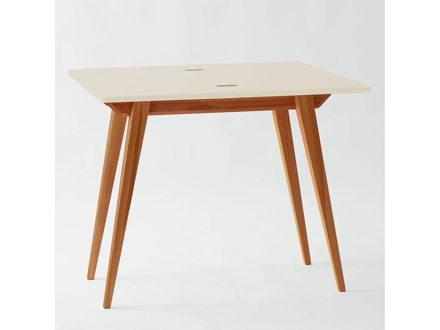 Petite console extensible 45 x 90 cm Envelope Blanc Craie | Pieds Chêne