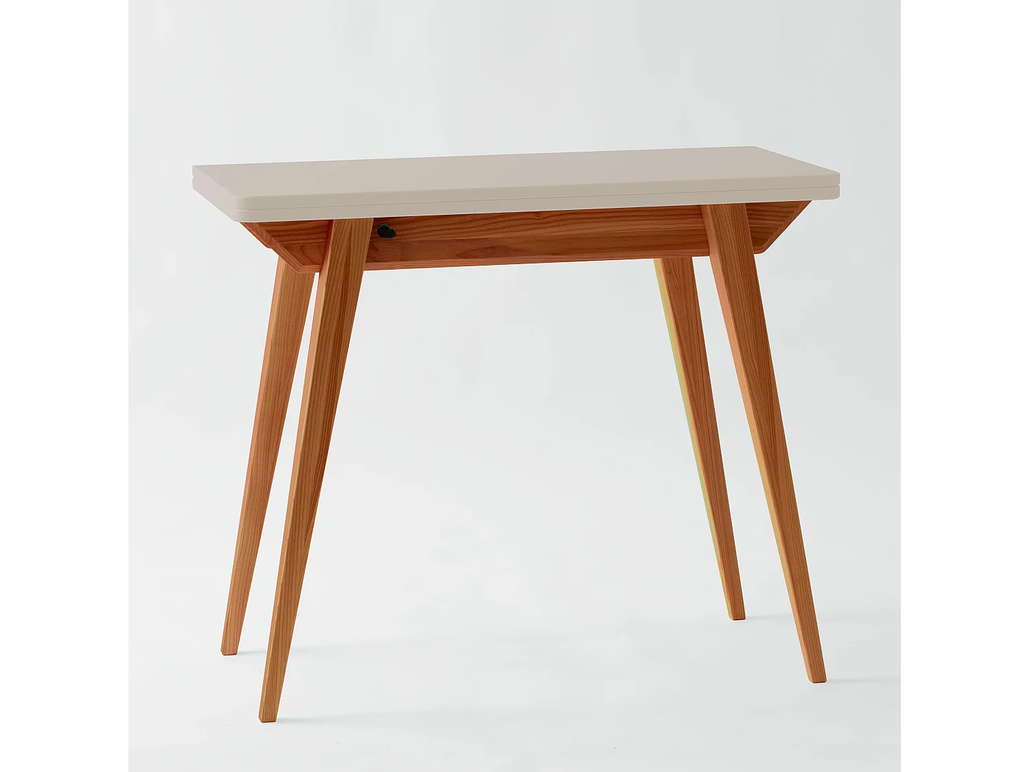 Petite console extensible 45 x 90 cm Envelope Beige Brun | Pieds Chêne