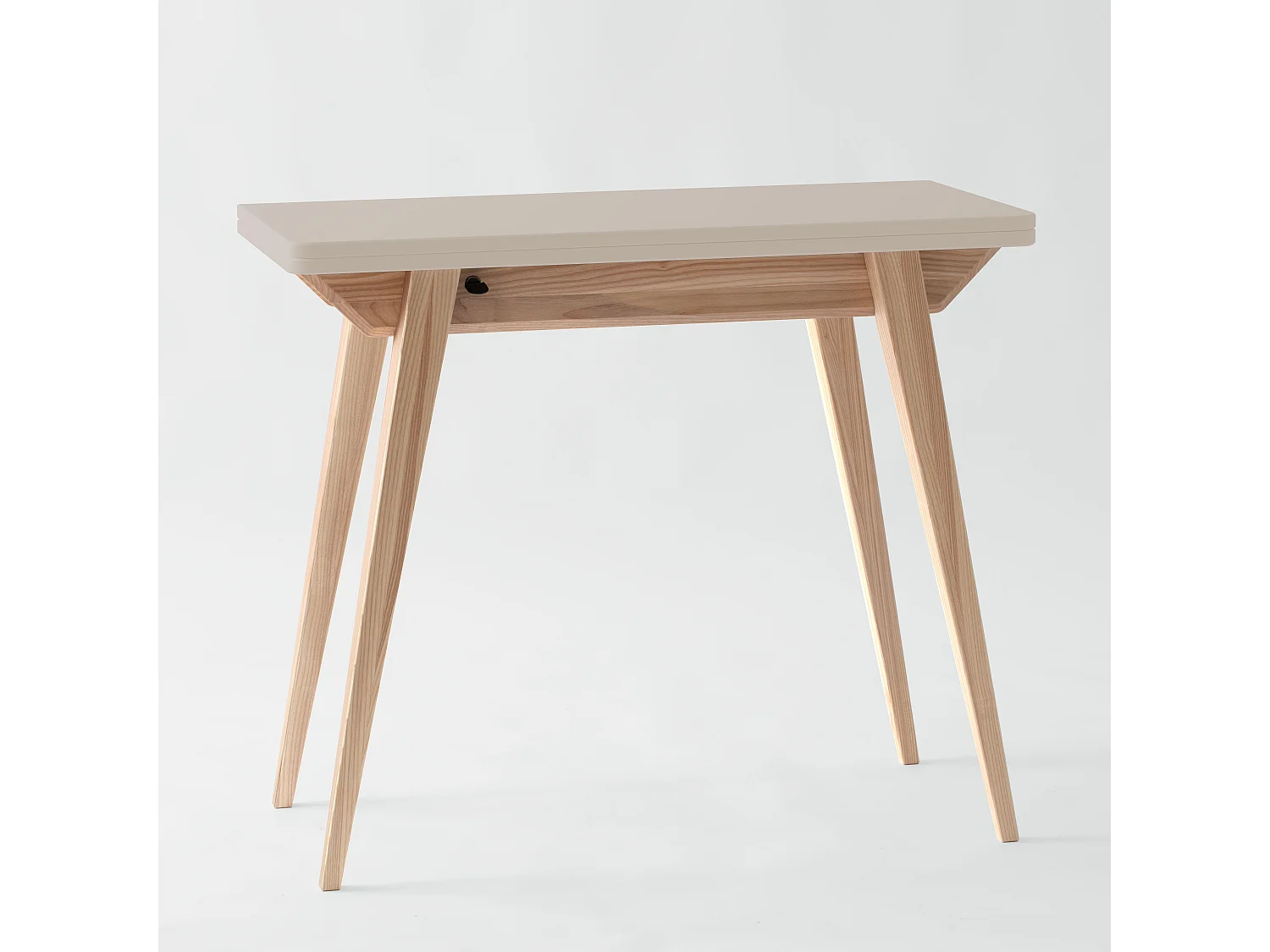 Petite console extensible 45 x 90 cm Envelope Beige Brun | Pieds en frêne