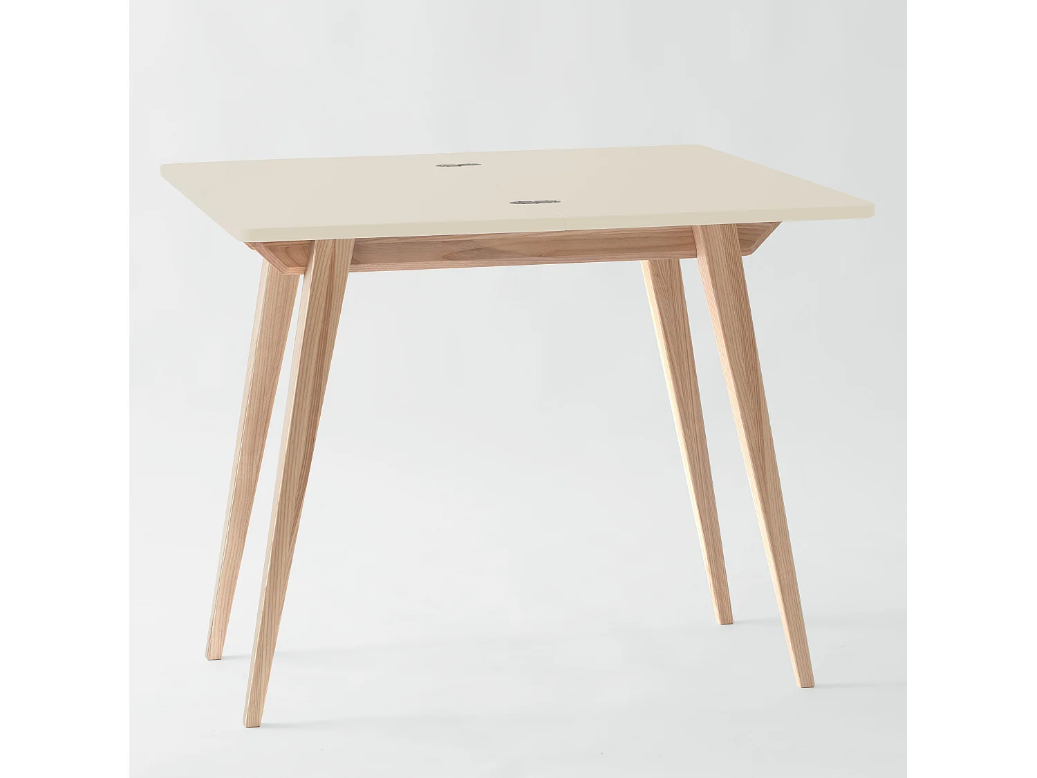 Petite console extensible 45 x 90 cm Envelope Blanc Craie | Pieds en frêne