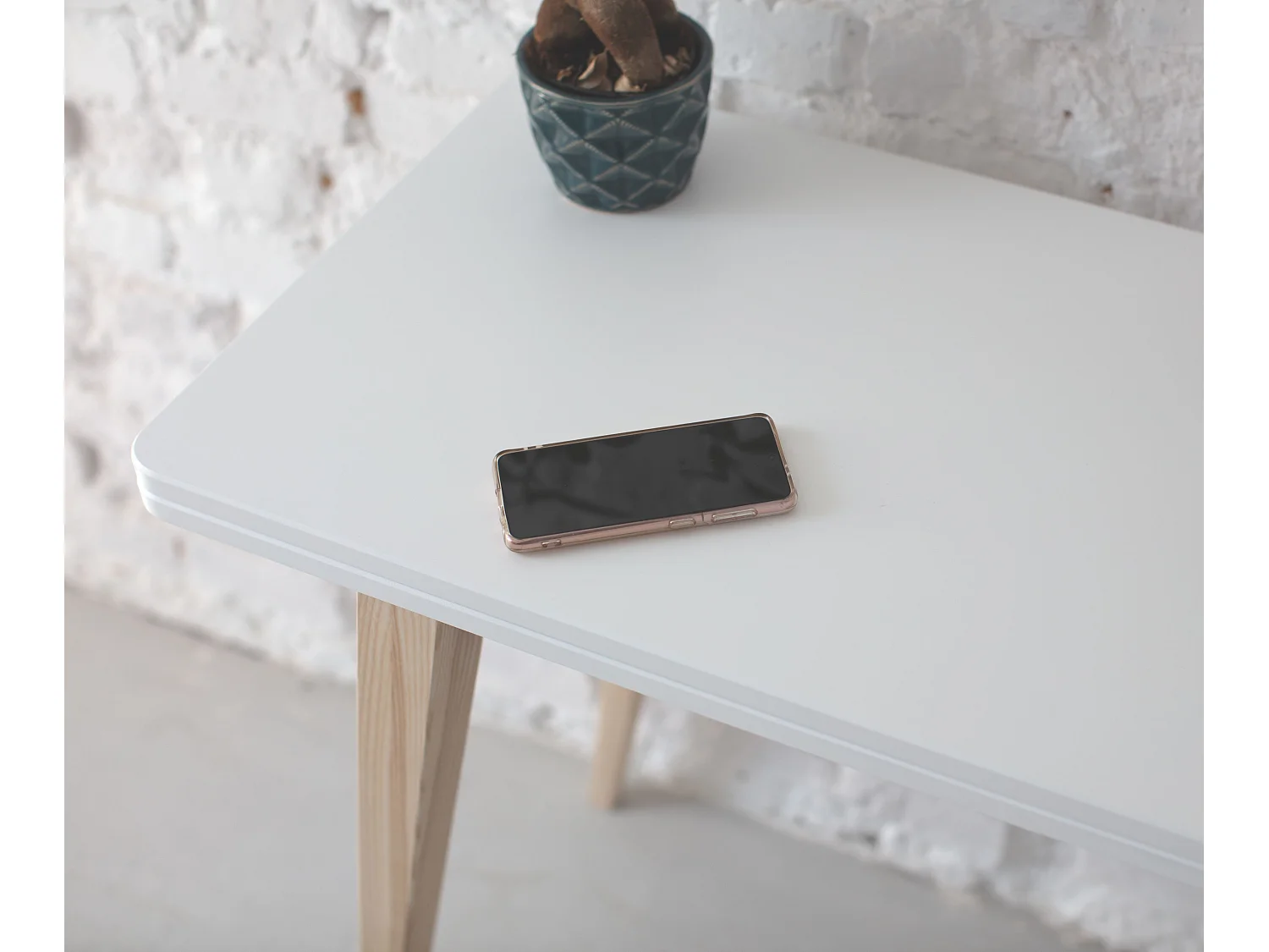 Petite console extensible 45 x 90 cm Envelope Blanc | Pieds en frêne
