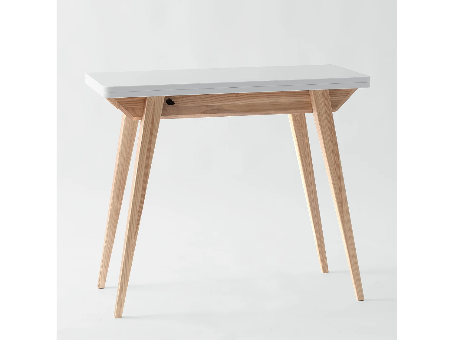 Console qui s'étend à un tableau pour 4 personnes 45 x 90 cm Envelope Blanc | Pieds en frêne