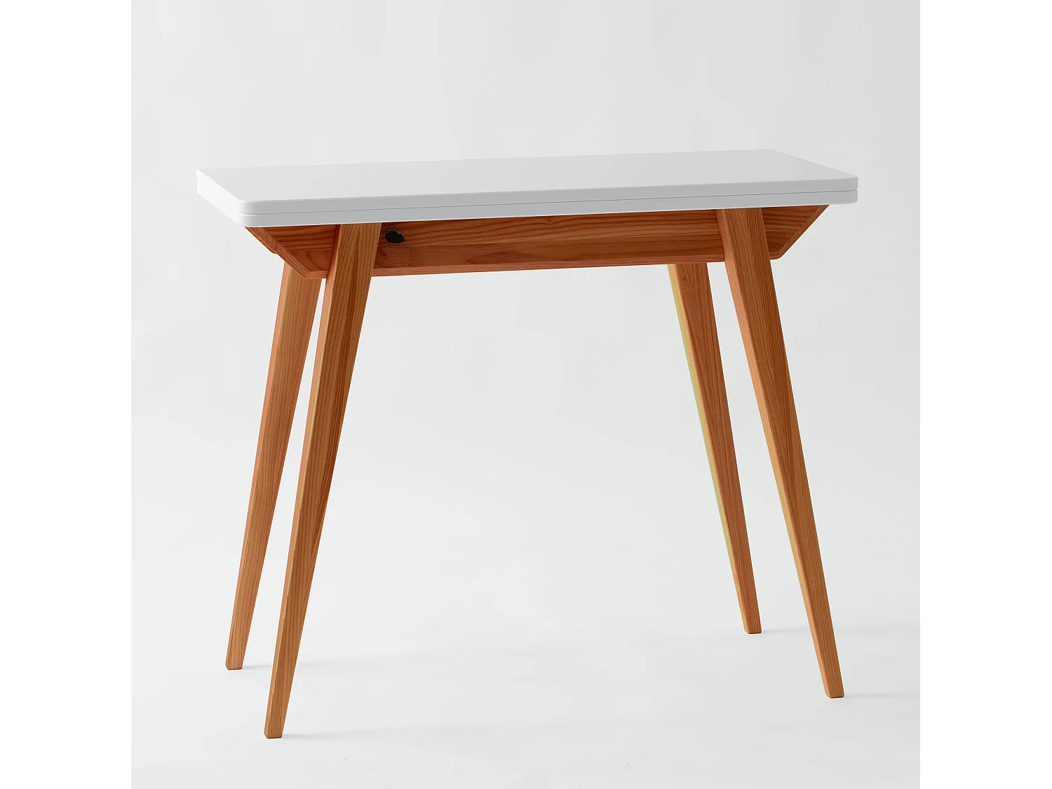 Petite console extensible 45 x 90 cm Envelope Blanc | Pieds Chêne