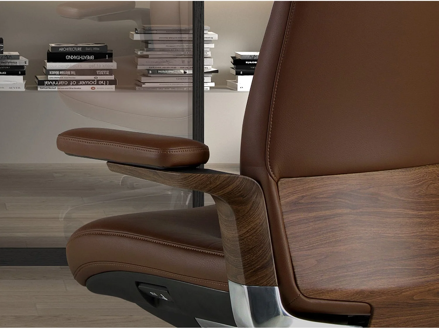 Fauteuil de bureau pivotant en similicuir marron 4211 ANGEL CERDA