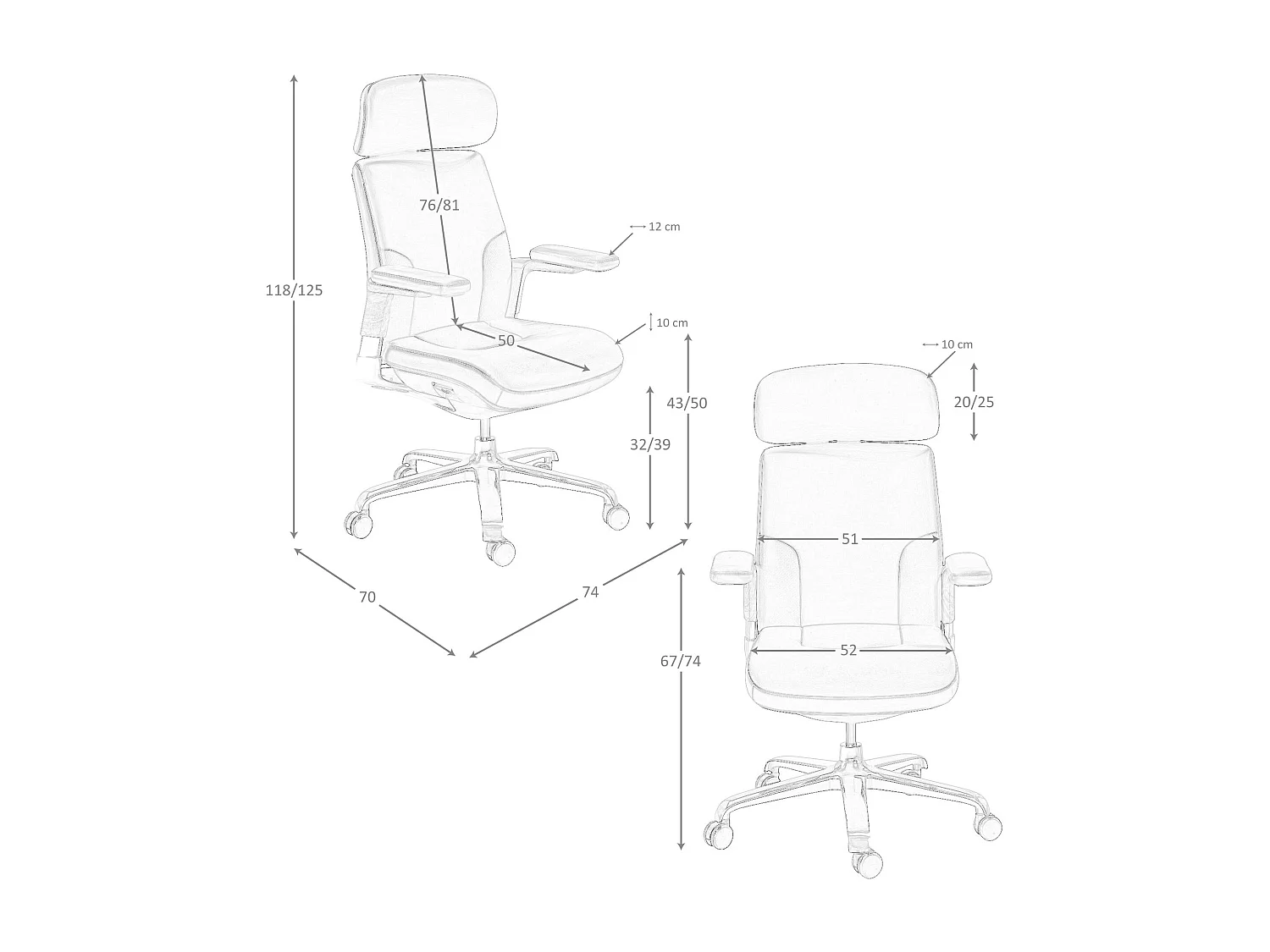 Fauteuil de bureau pivotant en similicuir marron 4211 ANGEL CERDA