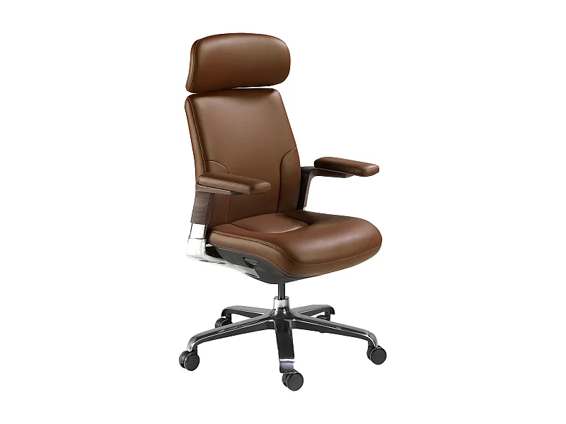 Fauteuil de bureau pivotant en similicuir marron 4211 ANGEL CERDA