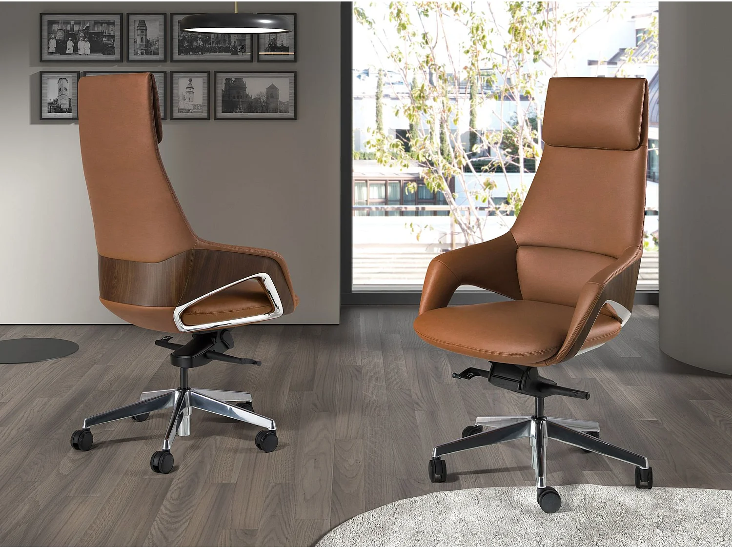 Fauteuil de bureau pivotant en similicuir marron 4209 ANGEL CERDA