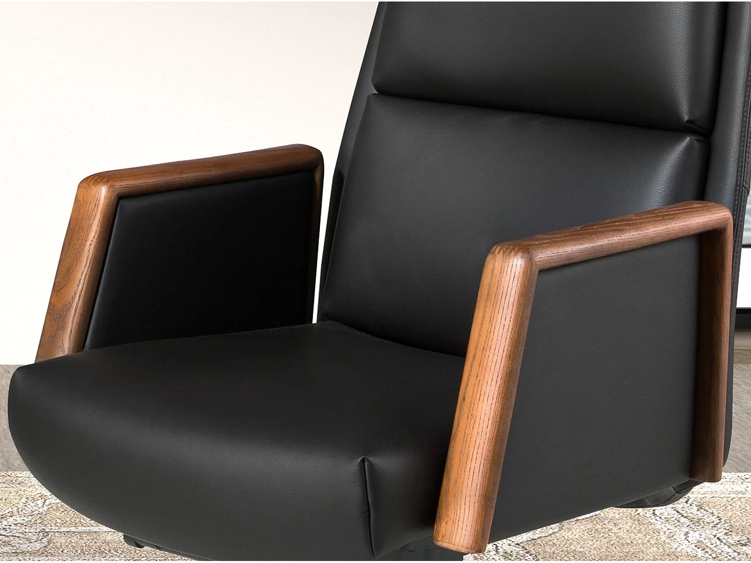 Fauteuil de bureau pivotant en similicuir noir 4214 ANGEL CERDA