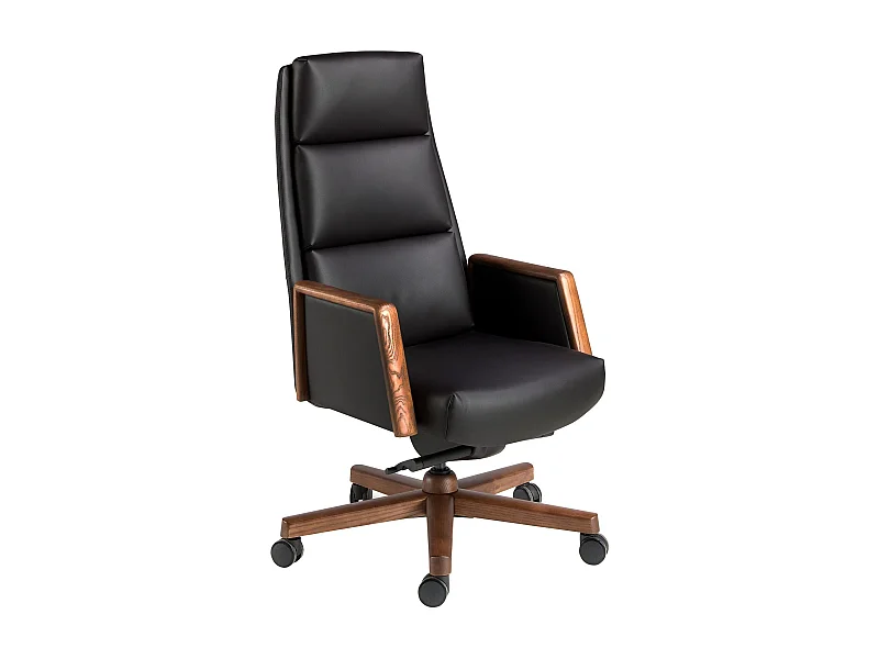 Fauteuil de bureau pivotant en similicuir noir 4214 ANGEL CERDA