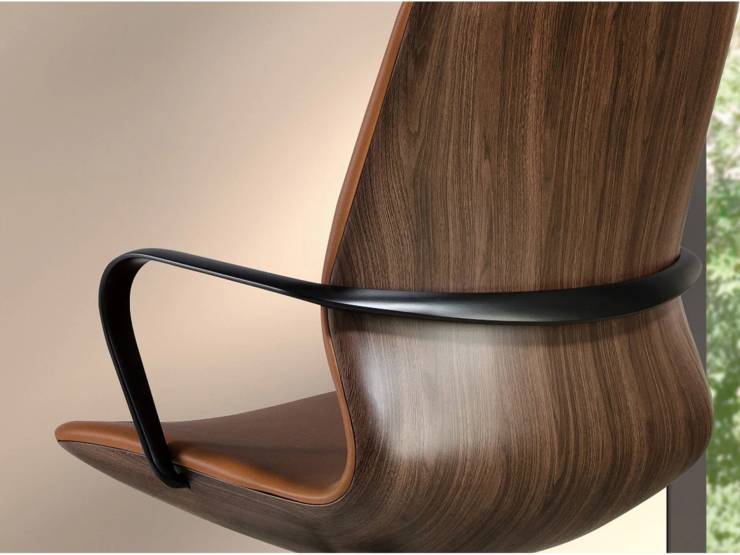 Cadeira giratória de escritório em couro sintético castanho 4219 ANGEL CERDA