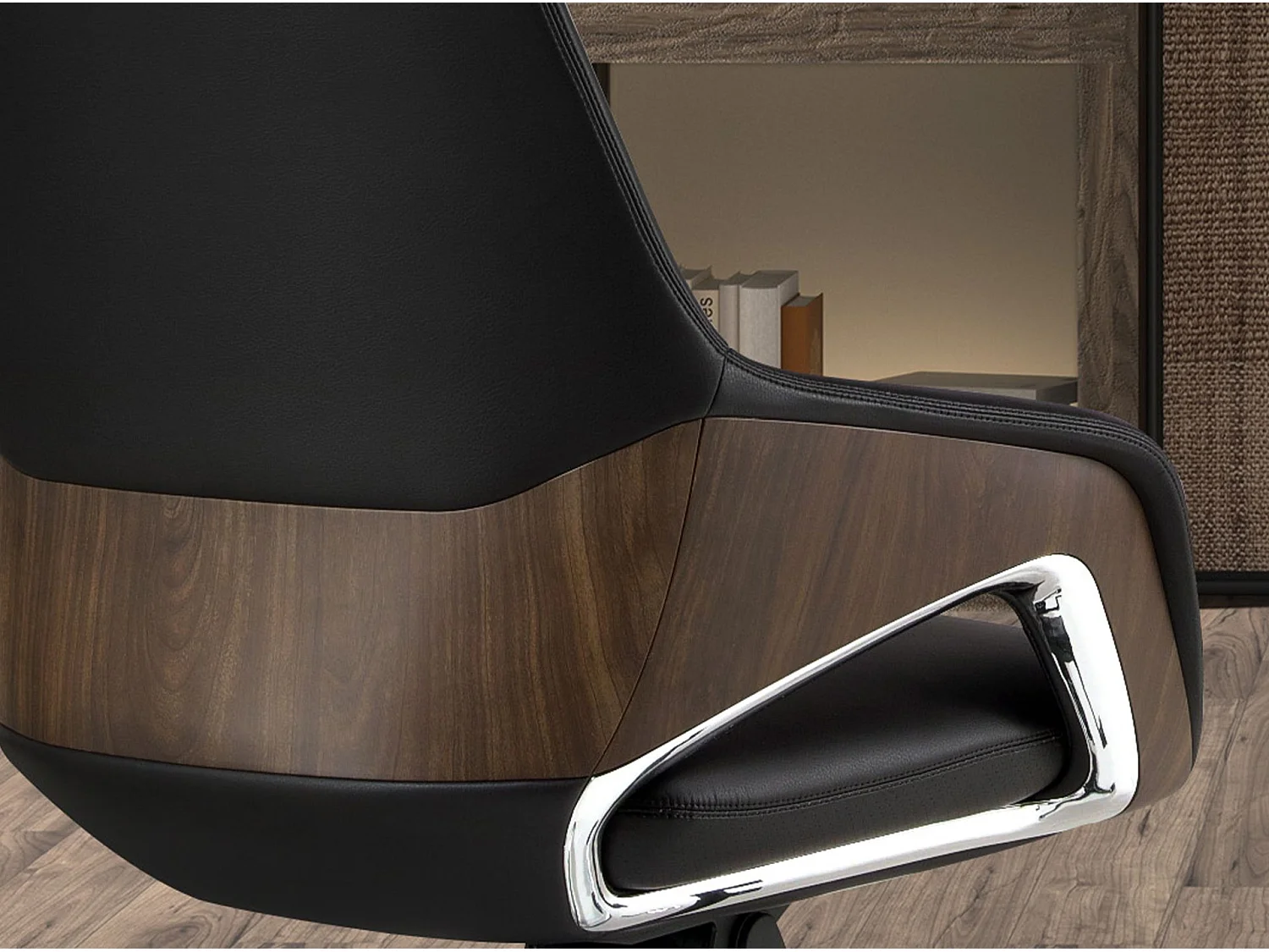 Fauteuil de bureau pivotant en similicuir noir 4210 ANGEL CERDA