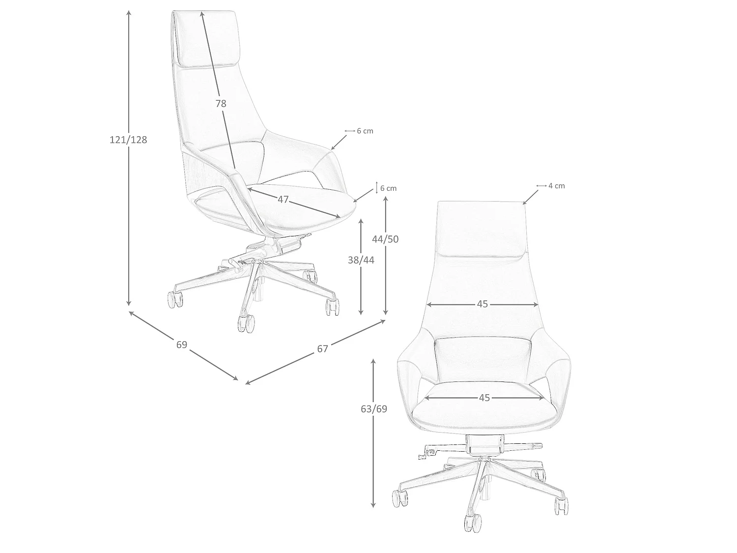 Fauteuil de bureau pivotant en similicuir noir 4210 ANGEL CERDA
