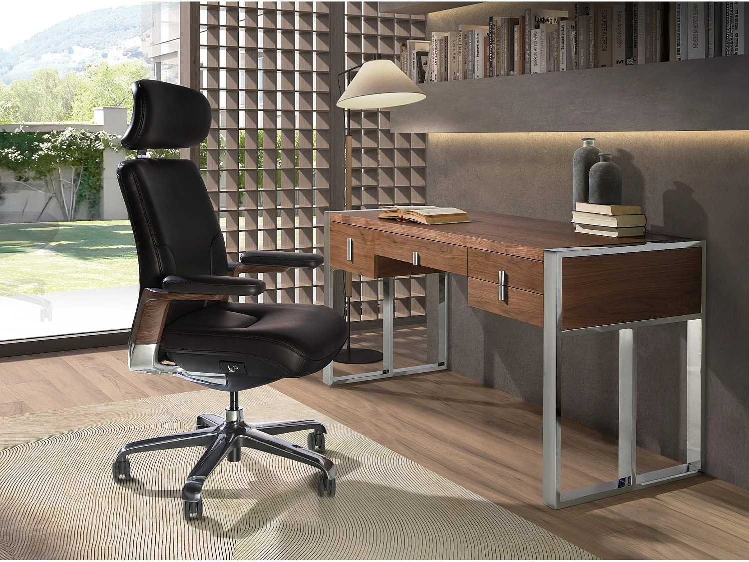 Fauteuil de bureau pivotant en similicuir noir 4212 ANGEL CERDA