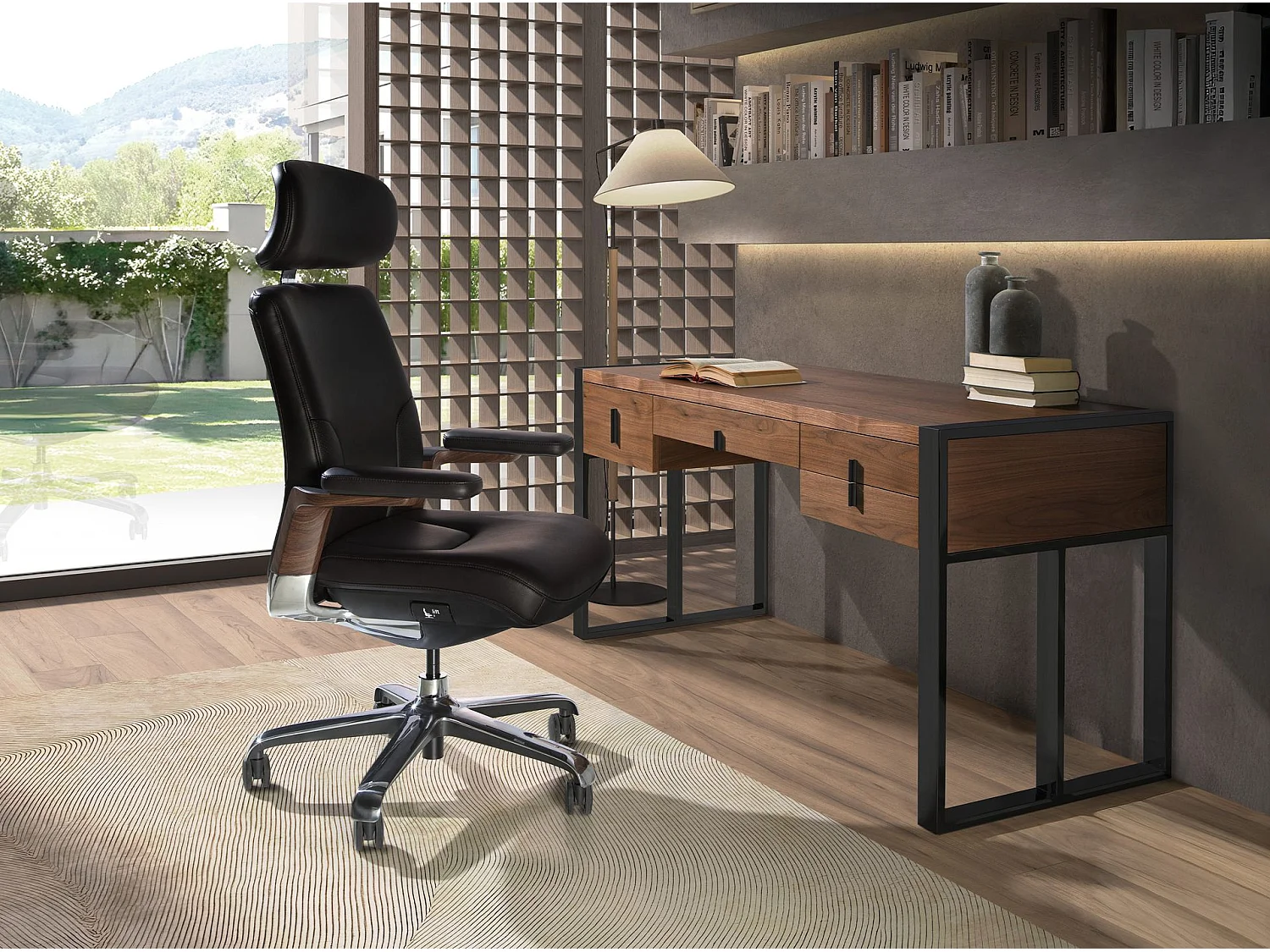 Fauteuil de bureau pivotant en similicuir noir 4212 ANGEL CERDA