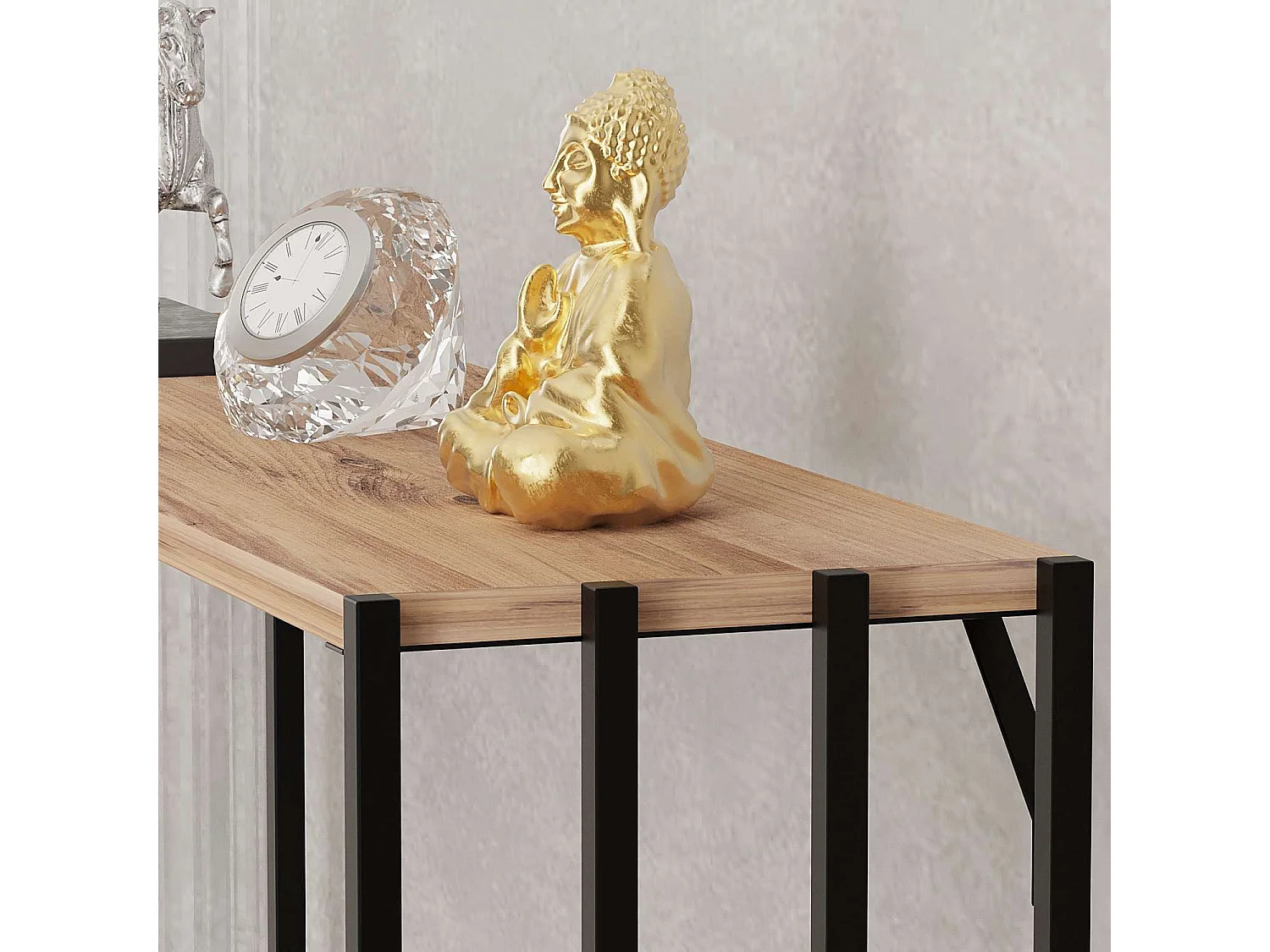 Console en bois "Verona" - 90 x 26 x 74 cm - Pin noir de l'Atlantique