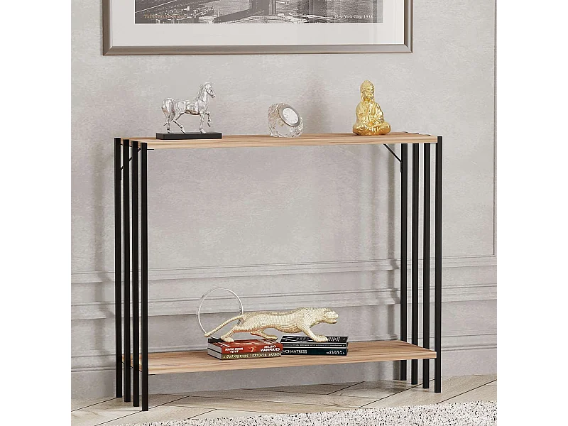 Console en bois "Verona" - 90 x 26 x 74 cm - Pin noir de l'Atlantique