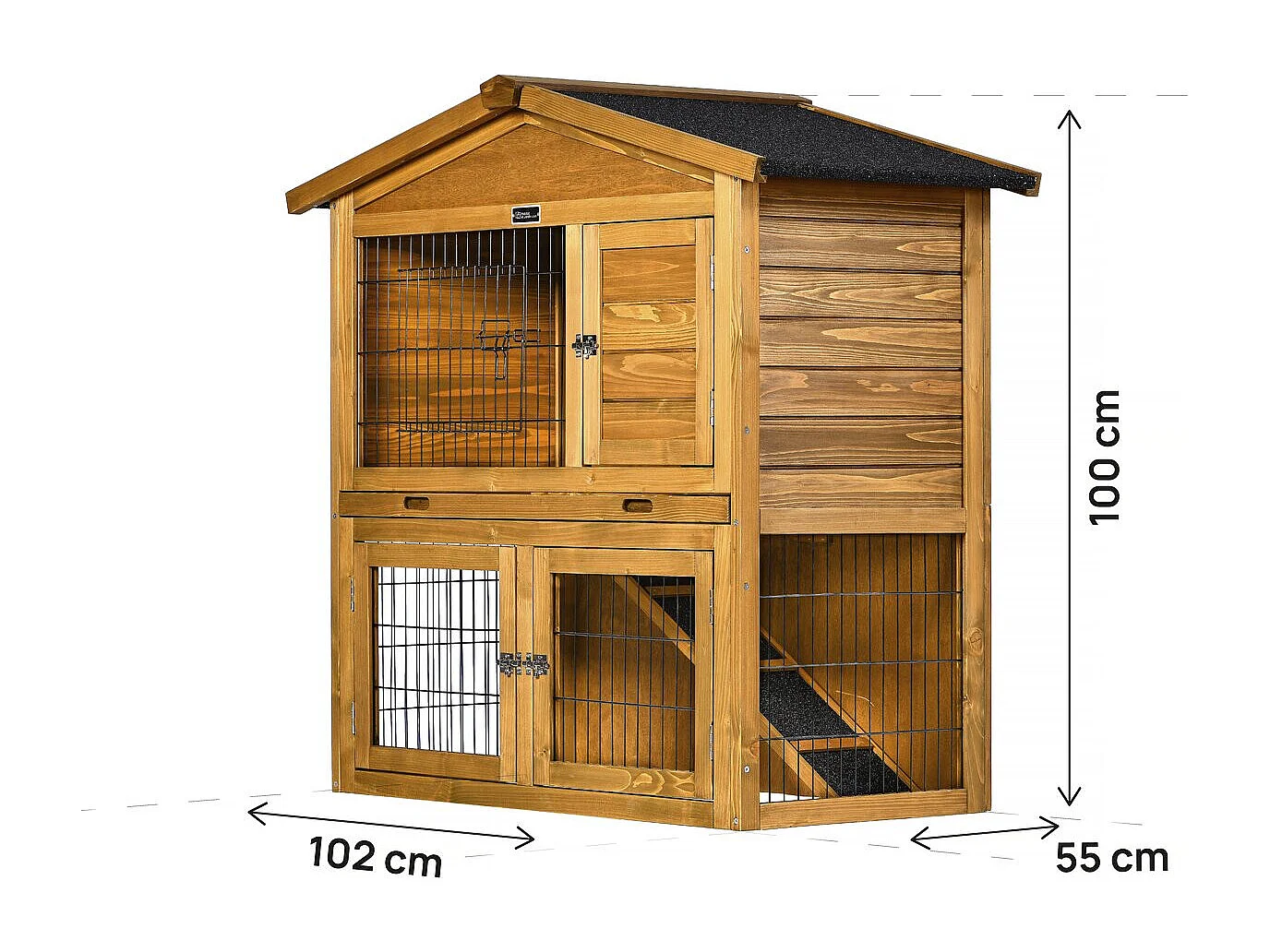 Hühnerstall aus Holz "Haselnuss" - 102 x 55 x 100 cm - Braun