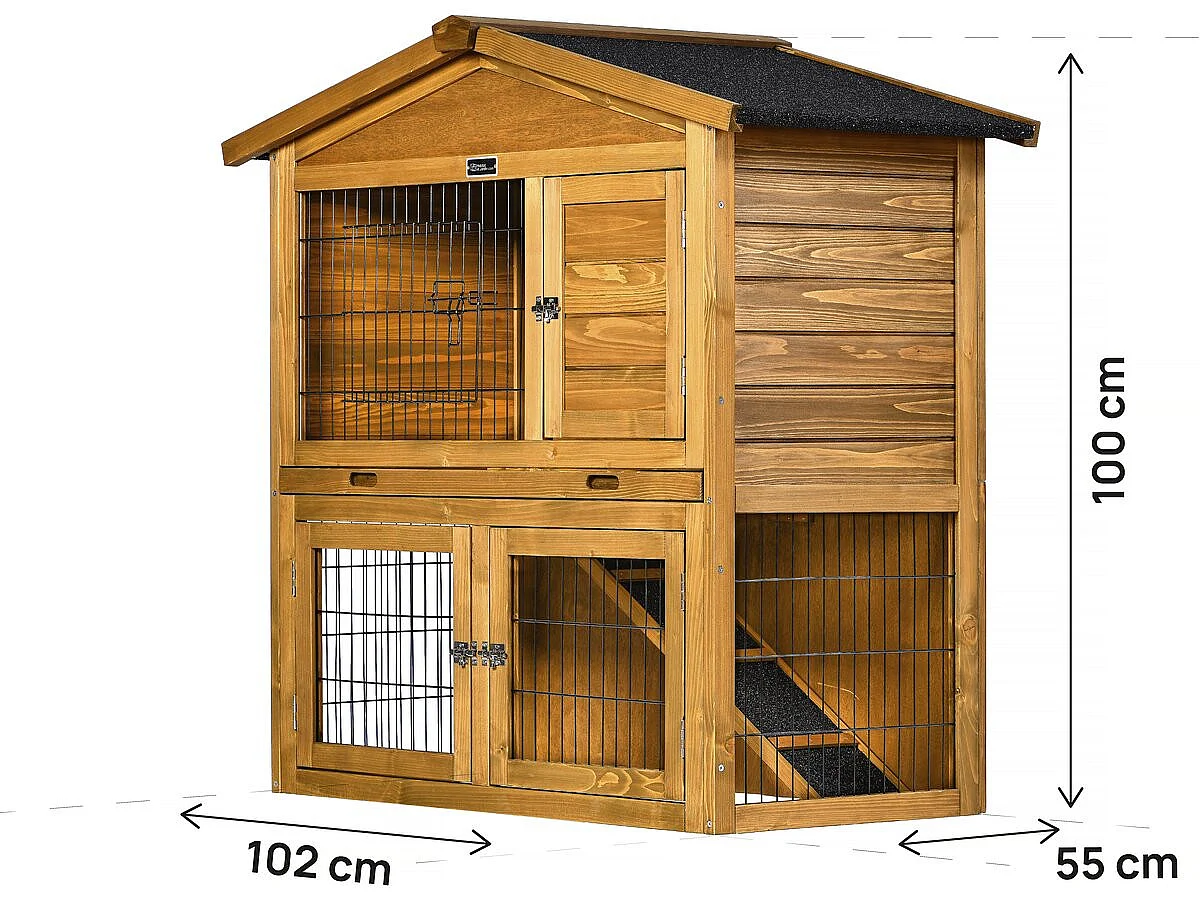 Houten hok "Noisette" - 102 x 55 x 100 cm - Bruin