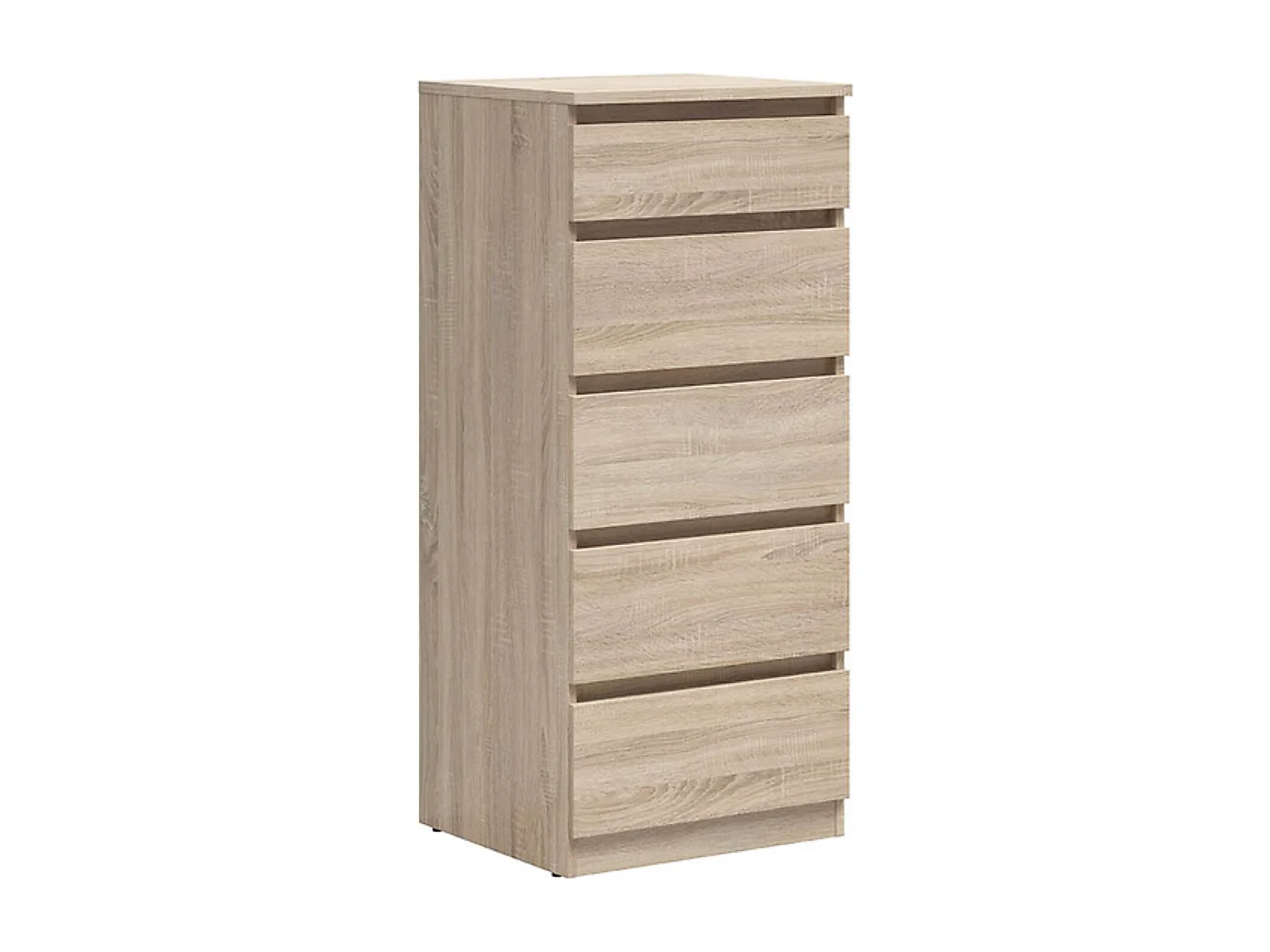 Commode Chiffonnier à 5 tiroirs meuble de rangement , coloris chêne Sonoma - Longueur 50 x Profondeur 45 x Hauteur 115 cm