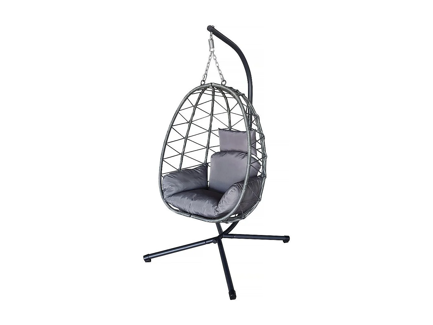 Rattan Hänge-Ei-Sessel "Cosi" - 99 x 92 x 194 cm - Grau