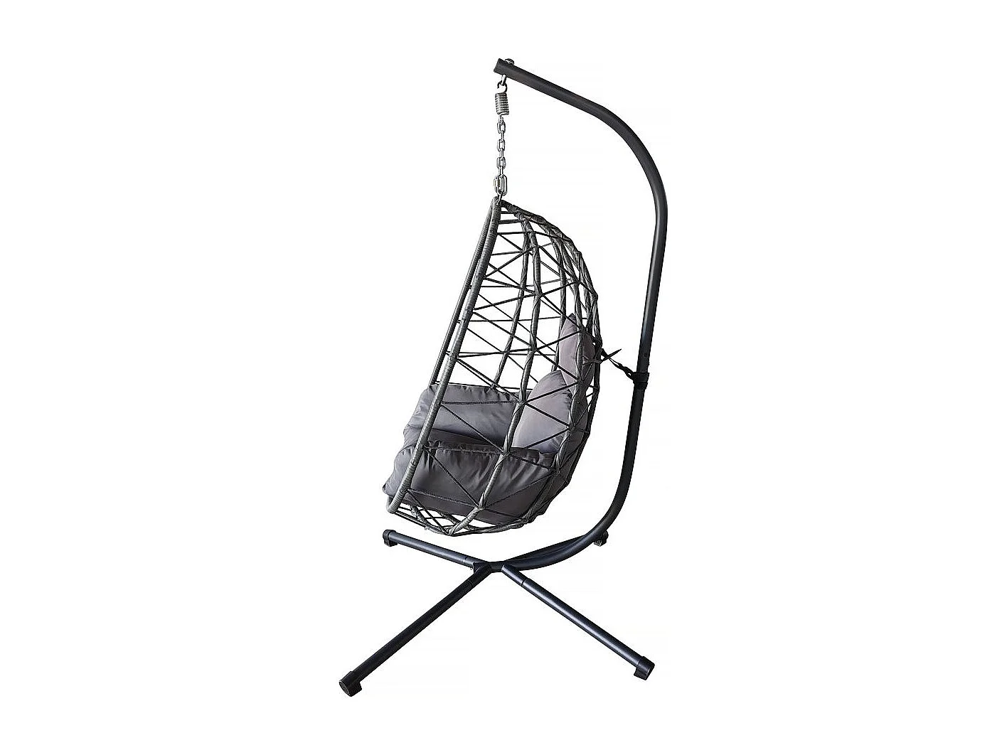 Rattan Hänge-Ei-Sessel "Cosi" - 99 x 92 x 194 cm - Grau