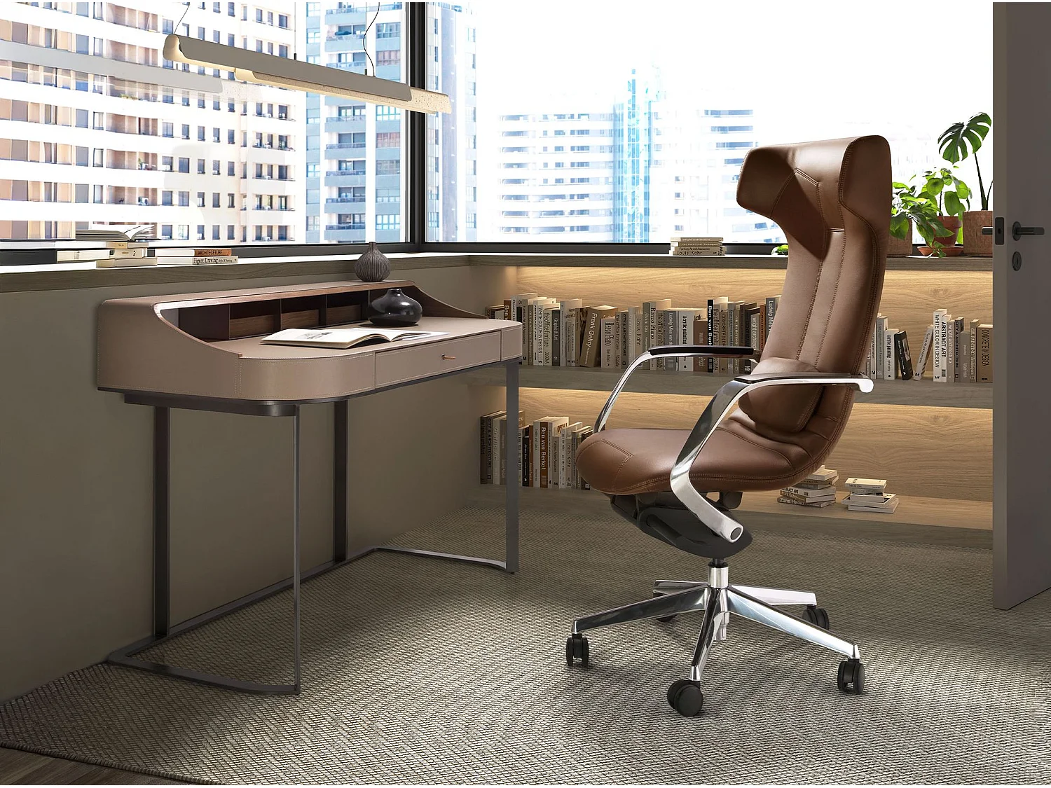 Fauteuil de bureau pivotant en similicuir noir 4215 ANGEL CERDA