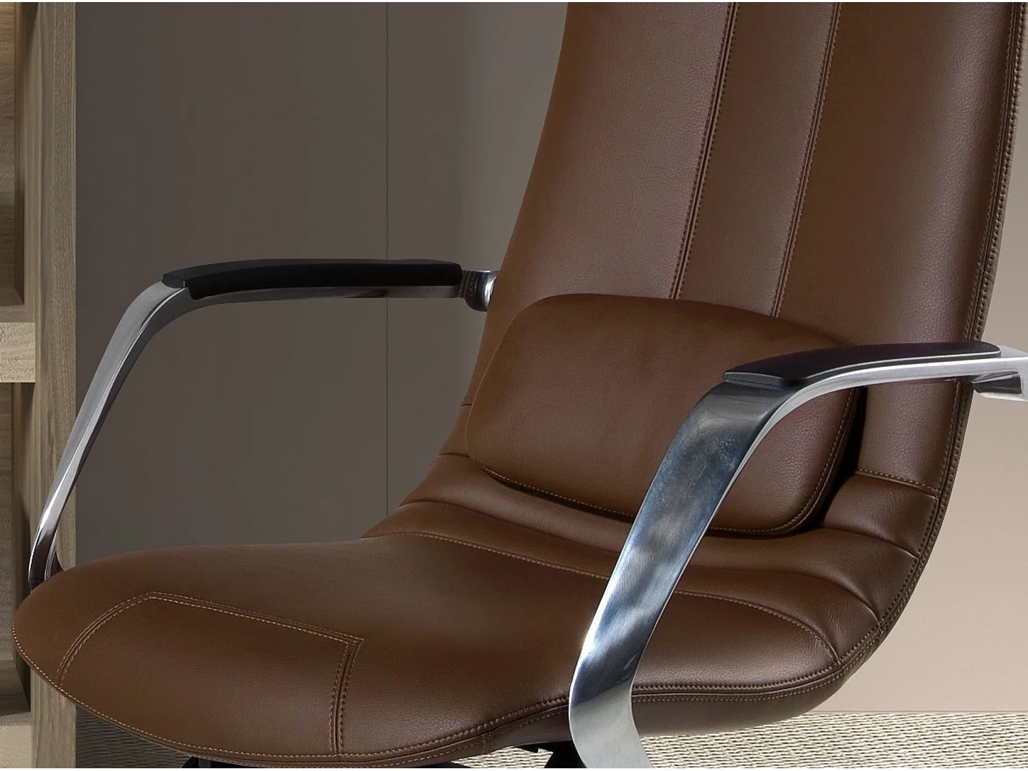 Fauteuil de bureau pivotant en similicuir noir 4215 ANGEL CERDA