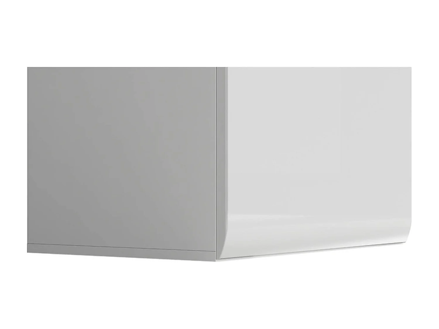 Vitrine haute à 2 portes avec éclairage LED, coloris Blanc/Blanc haute brillance - Longueur 60 x Profondeur 41 x Hauteur 193 cm