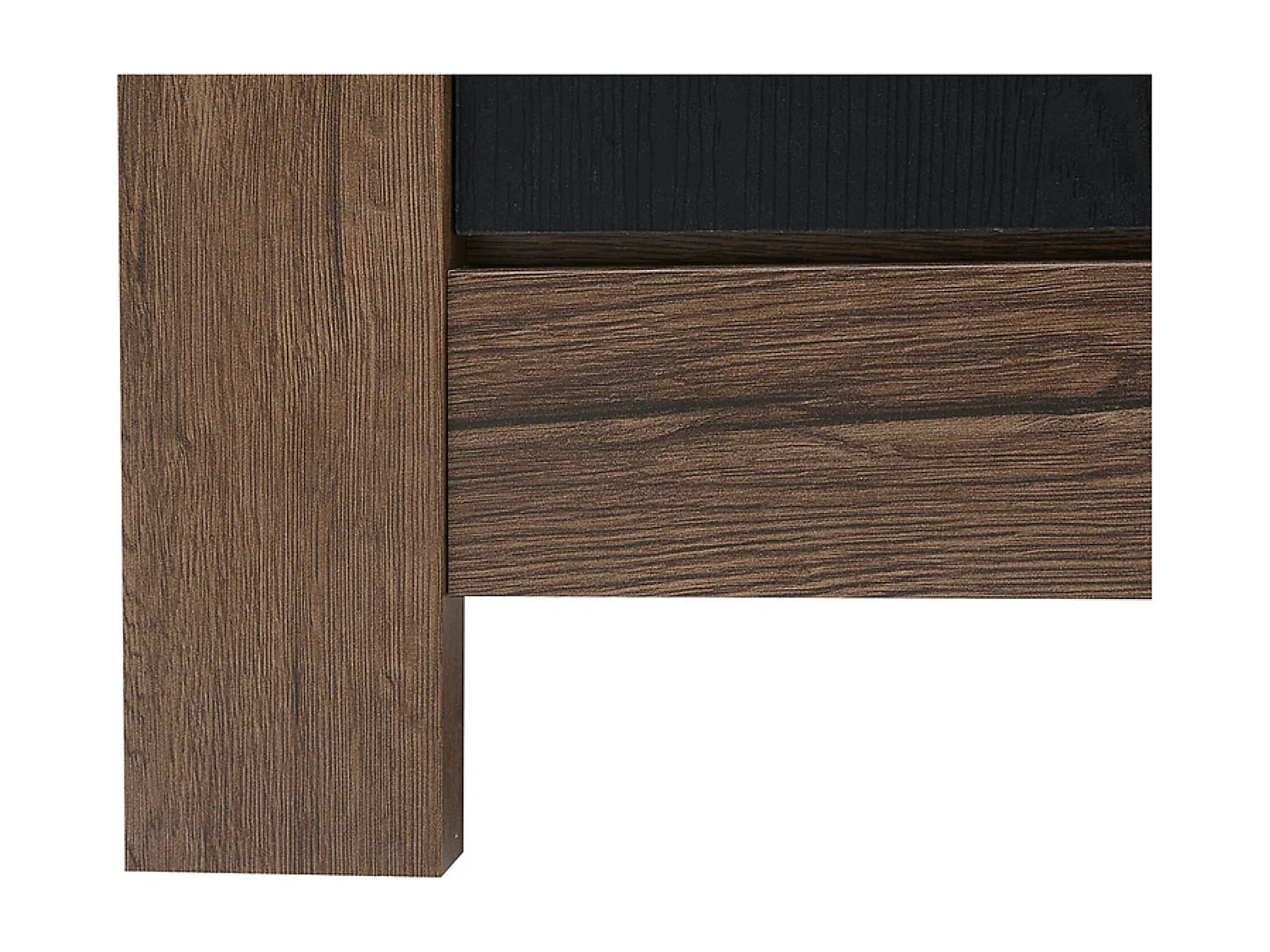 Vitrine Bibliothèque à 2 portes avec éclairage LED, coloris Chêne marron foncé/Chêne noir - Longueur 100,5 x Profondeur 39,5 x Hauteur 148,5 cm